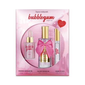 BUBBLEGUM Play Kit: - Wärmendes Massageöl 100 ml - Ganzkörper-Kussmassagegel 30 ml - Oral Pleasure Lipgloss 13 ml 119397510 - Massagecreme & Massageöl