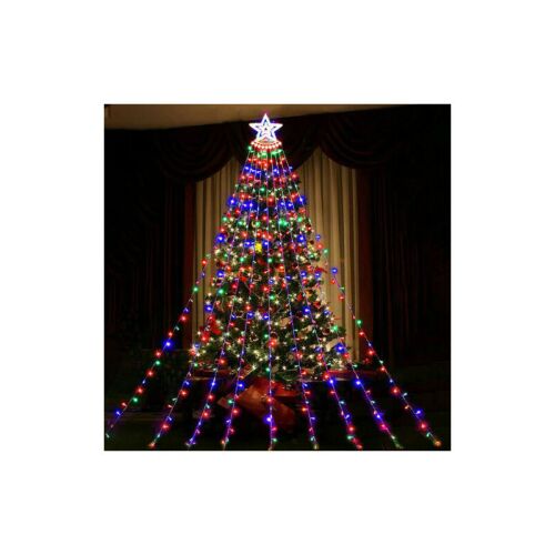 Ghirlandă luminoasă de Crăciun tip cascadă cu stea, 8 programe, 360 LED-uri, colorată 119398818