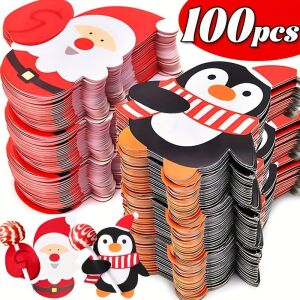 Set de 100 suporturi de acadele de Crăciun - cu modele de Moș Crăciun, pinguin și om de zăpadă 119398830 - Decorațiuni de Crăciun