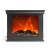 Schwarzer elektrischer Kamin mit realistischen LED-Flammen, bewelllo Dekorkamin, Vorderansicht