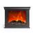 Schwarzer elektrischer Kamin mit realistischen LED-Flammen, bewelllo Dekorkamin, Vorderansicht