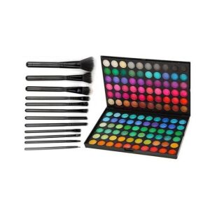 Promo-Paket: Professionelles Make-up-Kit 120 Farben + Set mit 12 Make-up-Pinseln + Aufbewahrungskoffer 119417823 - Lidschatten
