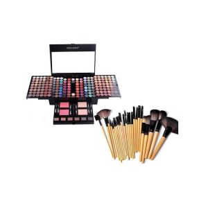 Promo-Paket: Miss Rose Professional Make-up Kit 190 Farben + Set mit 24 Make-up-Pinseln + Handtasche 119417826 - Lidschatten
