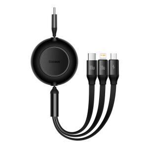 Baseus Bright Mirror 4 3-in-1-Retraktions-Ladekabel mit Micro-USB-, Lightning- und USB-C-Anschlüssen - Lightning-Kabel