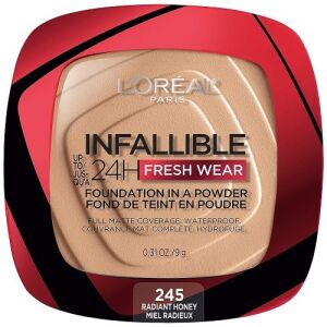 Arcpúder, Loreal, Infallible 24H Fresh Wear, púderes alapozó, 245 Radiant Honey, 9 g 119426174 - Alapozó