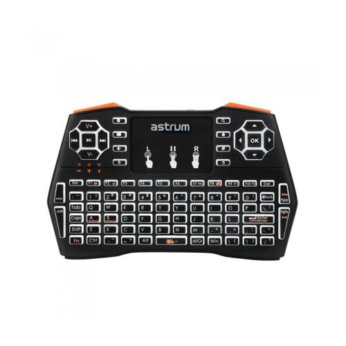 Astrum KW360 Smart Wireless Tastatur mit Touchpad, Schwarz