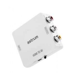 Astrum DA470 HDMI zu AV Adapter, weiß, aktiv, schräge Ansicht - HDMI-Konverter
