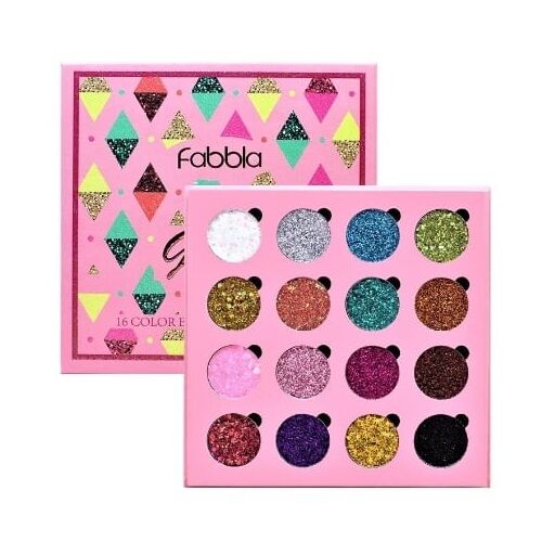 Palette 16 Glitzer-Lidschatten, Fabbla, Party-Glitzer-Palette 119429699
