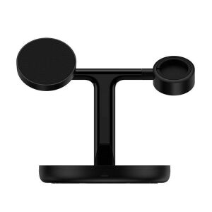 Baseus MagSafe állvány, 3 az 1-ben indukciós töltő 15 W (fekete) 119429930 - Baseus