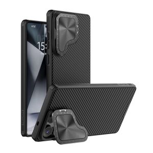 NILLKIN ICEBLADE PROP szilikon telefonvédő (ütésállóság, kameravédő, kitámasztó, MagSafe) FEKETE Samsung Galaxy S25 Ultra (SM-S938) 131486295 - Nillkin