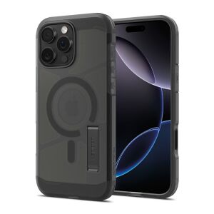 SPIGEN TOUGH ARMOR MAG T műanyag telefonvédő (ütésállóság, kitámasztó, MagSafe, matt) FEKETE Apple iPhone 16 Pro 119468006 - Spigen
