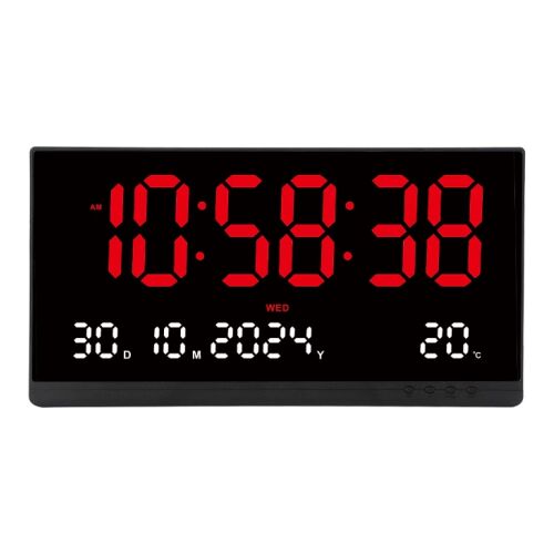 Digitális LED falióra dátum, idő és hőmérséklet kijelzéssel