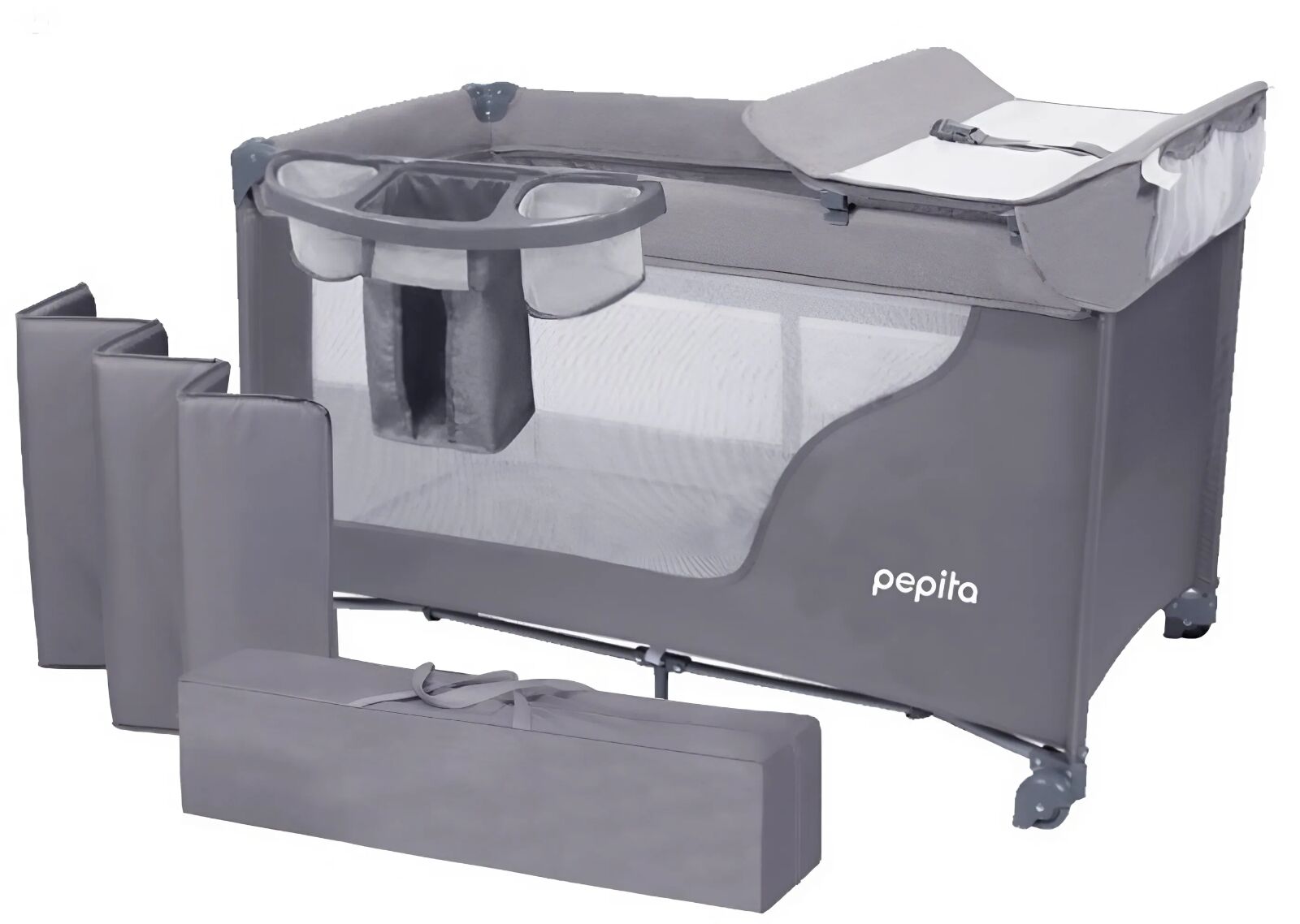 E-shop Pepita 2-úrovňová cestovná postieľka s prebaľovacím pultom a úlož...
