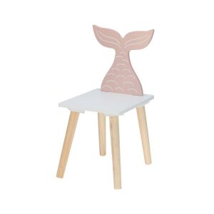 Scaun din lemn pentru copii cu coadă de sirenă roz, scaun pentru copii, mobilier pentru copii - Scaunele si masute pentru copii