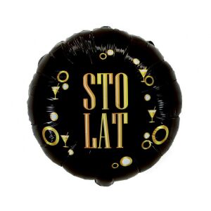 Sto Lat Folienballon schwarz und gold, 36 cm - Luftballons