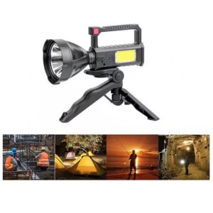 LED zseblámpa állvánnyal L-832 újratölthető -USB- teljesítmény - 10W