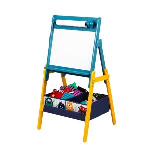 Drevená stojanovu00e1 tabuu013ea MONSTER pre deti s magnetickou tabuu013ou, papierovou rolkou a u00falu00f4u017enu00edm priestorom - Tabule na kreslenie, písanie