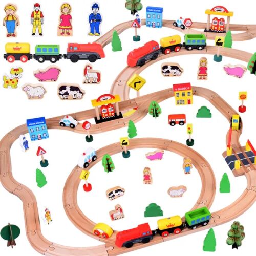 Veľká SET, drevená železnica 80 kusov ZA3573 119509208
