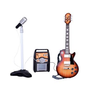 Dziecięcy zestaw do karaoke z gitarą elektryczną, mikrofonem i wzmacniaczem - Ramiz