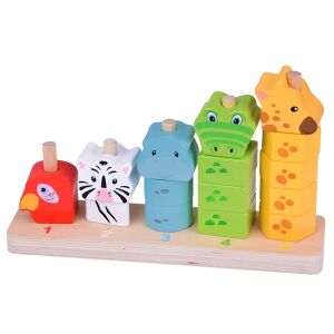 Holztier-Stapelspielzeug, Stapelspielzeug für Kleinkinder, Farbige Tierstapelblöcke, Lernspielzeug für Kinder, Holz-Trainingshilfe, Tierstapelspiel - Babywalker, Lauflernhilfen und Entwicklungsspiele für Kleinkinder