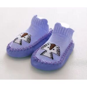 Csúszásgátlós babacipő, puha talpú babazokni - Zebrás-11 cm