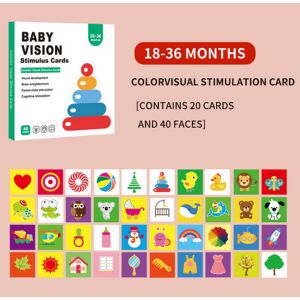 Vizuális észlelést fejlesztő képkártyák babáknak (18 - 36 hónap) - kontrasztos fekete-fehér és színes képek ( Baby Vision Stimulus Cards)