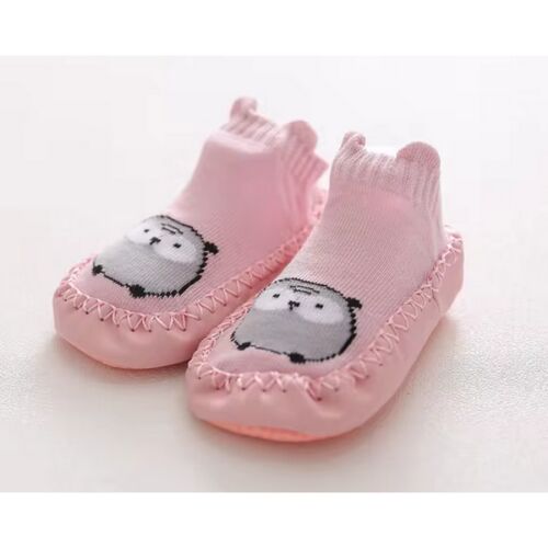 Csúszásgátlós babacipő, puha talpú babazokni - Rózsaszín bagoly-14 cm 119523182