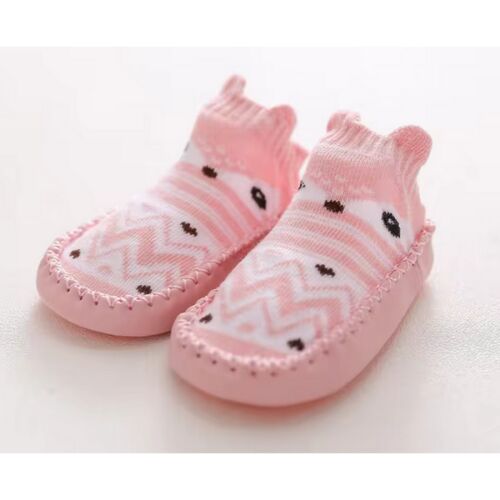Csúszásgátlós babacipő, puha talpú babazokni - Rózsaszín róka-13 cm 119523220