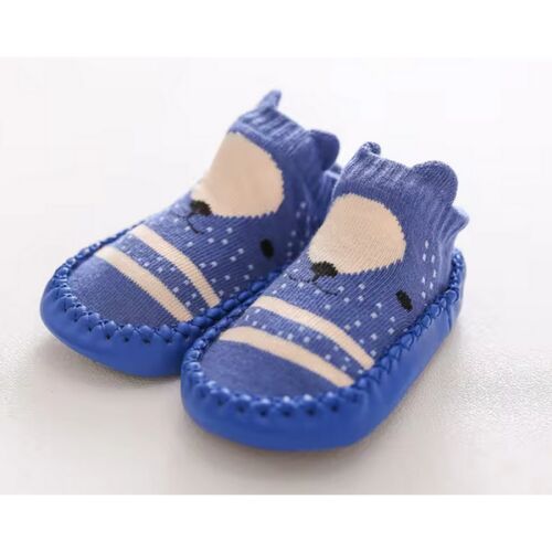 Csúszásgátlós babacipő, puha talpú babazokni - Sötétkék maci-13 cm 119523243
