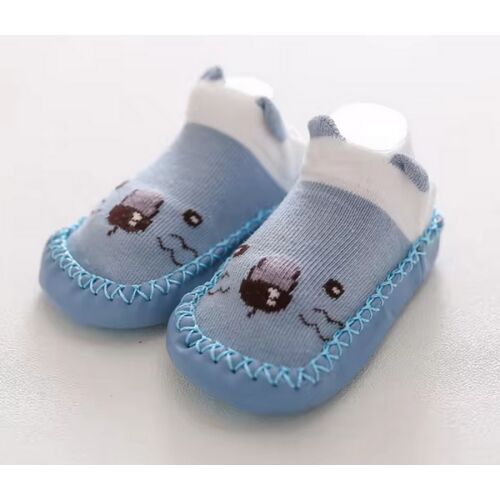 Csúszásgátlós babacipő, puha talpú babazokni - Kék egér-13 cm 119523257