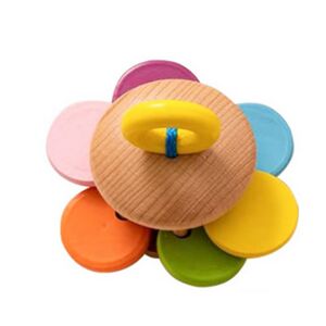 Fából készült babajáték,csörgő - többszínű