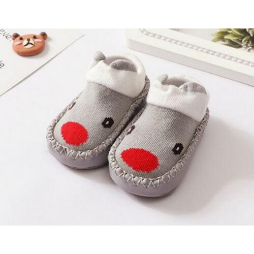 Csúszásgátlós babacipő, puha talpú babazokni - Szürke piros orr-13 cm 119523300