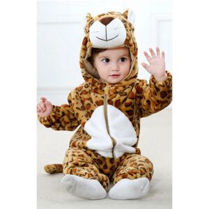 Állatos kezeslábas babáknak télre - Leopárd - 100 cm