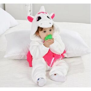 Állatos kezeslábas babáknak télre - Unikornis - 90 cm