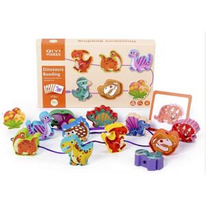 Fa fűzőcskés fejlesztőjáték, mintakövetési lehetőséggel (Qiyi) - Dinoszauruszok
