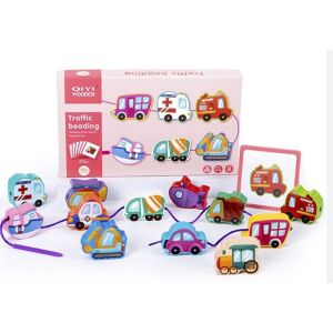 Fa fűzőcskés fejlesztőjáték, mintakövetési lehetőséggel (Qiyi) - Járművek