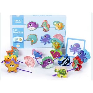 Fa fűzőcskés fejlesztőjáték, mintakövetési lehetőséggel (Qiyi) - Tenger