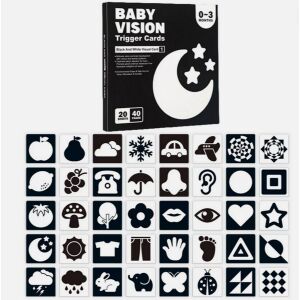 Vizuális észlelést fejlesztő képkártyák babáknak (0-3 hónap) - kontrasztos fekete-fehér és színes képek ( Baby Vision)