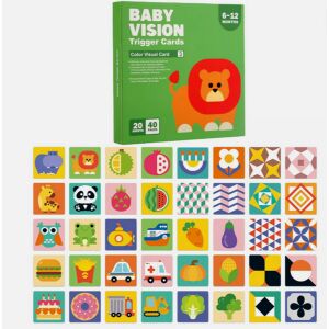 Vizuális észlelést fejlesztő képkártyák babáknak (6-12 hónap) - kontrasztos fekete-fehér és színes képek ( Baby Vision)