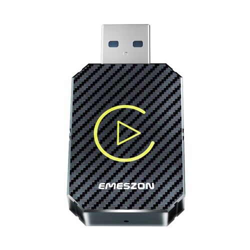 Emeszon FC1 Bezdrôtový adaptér CarPlay a Android Auto, čierny, dizajn z uhlíkových vlákien