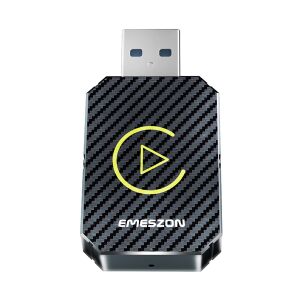 Emeszon FC1 Безжичен адаптер CarPlay и Android Auto, черен, дизайн от въглеродни влакна - Адаптер Bluetooth
