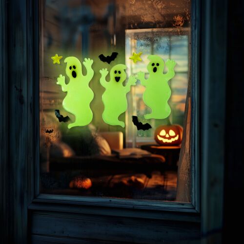 Halloween-i foszforeszkáló ablakdekor - szellem - 29 x 16 cm 119544709