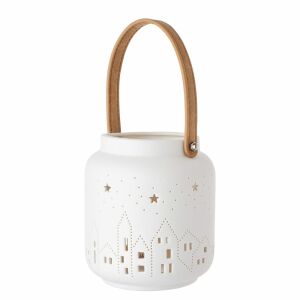 WHITE CHRISTMAS lámpás, házikók 119544984 - Mécsestartó