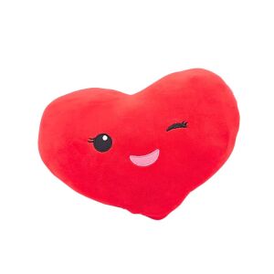 Superweiches rotes Herzkissen aus Plüsch, 33 cm