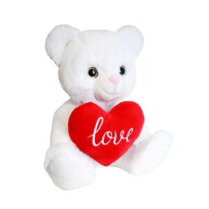 Plüschtier, weißer Bär mit Herz im Arm, 20 cm 119545171 - Geschenkidee zum Valentinstag
