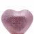 Talerz szklany w kształcie serca 15 cm w kolorze różowym z brokatem 119545179