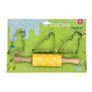 Set 3 forme cu sucitor, model dinozauri, pentru prăjituri 119545181 - Tăietoare pentru biscuiți