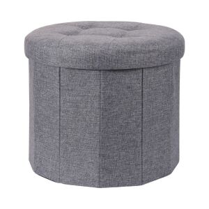 Runder Klapphocker mit Stauraum – Storage Solutions®, kastenförmig, graue Farbe, 45 x 45 x 39 cm 119545199 - Sitzbänke & Sitzruhen mit Stauraum