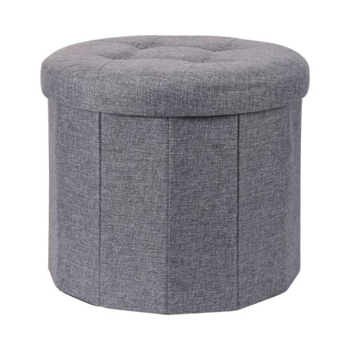 Runder Klapphocker mit Stauraum – Storage Solutions®, kastenförmig, graue Farbe, 45 x 45 x 39 cm 119545199