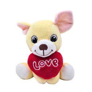 Плюшена играчка кученце със сърце цвят жълт 15 см 119545215 - Изкуства и хобита